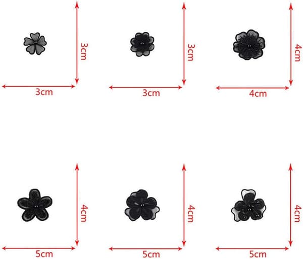 3D blomsterbroderi applikation dekoration lapp 2Set/24Pieces