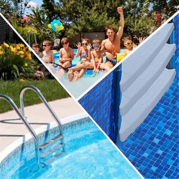 2-pack Universal Pool Ladder Steps Replacement, 18 tum Heavy-Duty Formgjuten Plast Simbassäng Stege