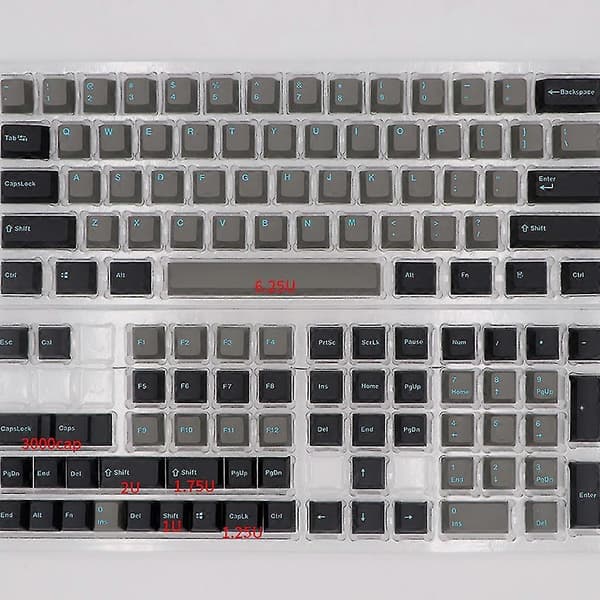 Blækgrønt Keycap Sæt Til 123 Taster Double Shot Proces Pbt Til Cherry 3000 3494