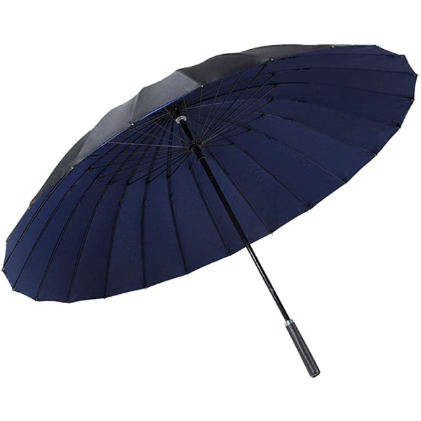 Stick Paraply Dobbelt Canopy 24 Ribber Sol og Regn Dual (blå)