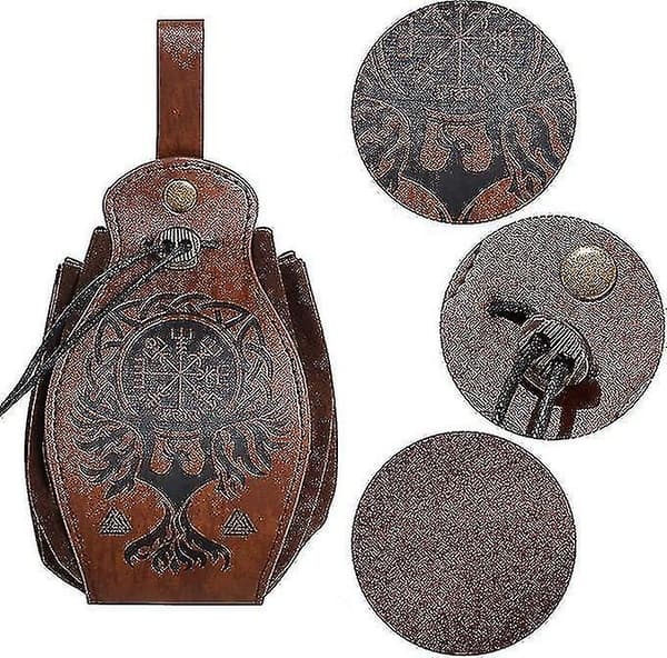 Vikinge stil middelalderbælte med taske til Halloween kostumer black 1
