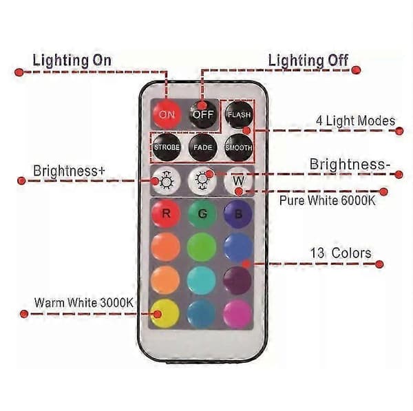 13 Farver & 4 Tilstande LED Lys til Ninja Slushi FS301, FS300 til Fester, Ferier