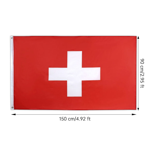 2 st Schweiz flaggor 3x5 fot 2022 VM-dekorationer Switzerland