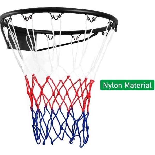 Basketball Net, 4 Pack Heavy Duty Basketball Net Replacement Colored Basketball Hoop Stand Nets Netball Ring Basket Ball Hoop Nets, 12 Loops