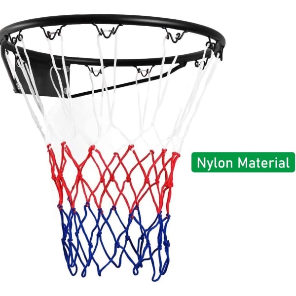 Basketballnet, 4 Pack Heavy Duty Basketballnet erstatning Farvet Basketball Hoop Stand Netball Ring Basket Ball Hoop Net, 12 Loops