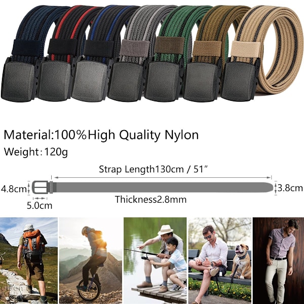 Herr Nylon Canvas Bälte Taktiskt med Plastspänne,grå grey