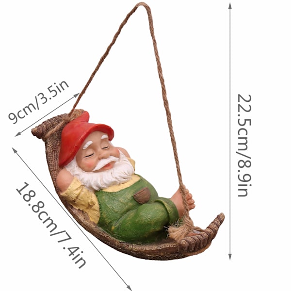 Ripustettava tonttupuutarhan koristeet ulkokäyttöön puukoristeluun, 18 cm