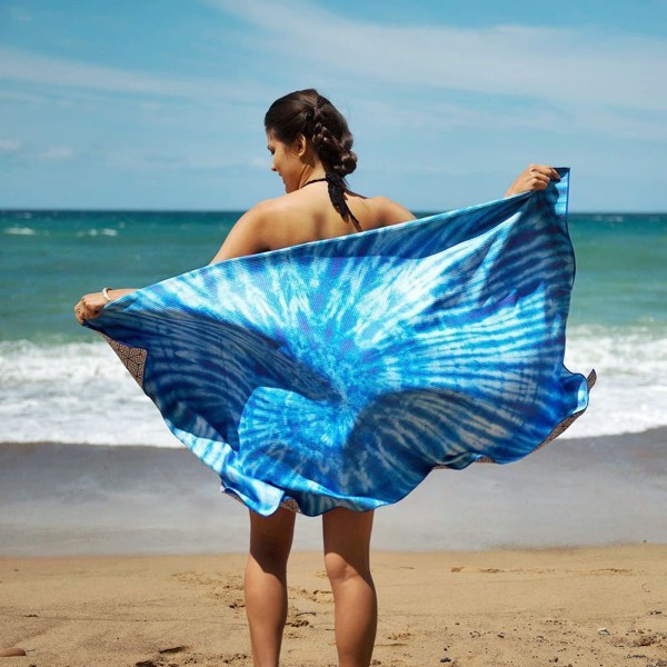 Strandhandduk i mikrofiber dubbelsidig, överdimensionerad snabbtorkande  handduk, 153*77 cm stor blå för vuxna barn, poolhandduk, snabbtorkande  badhandduk för simning f184 | Fyndiq
