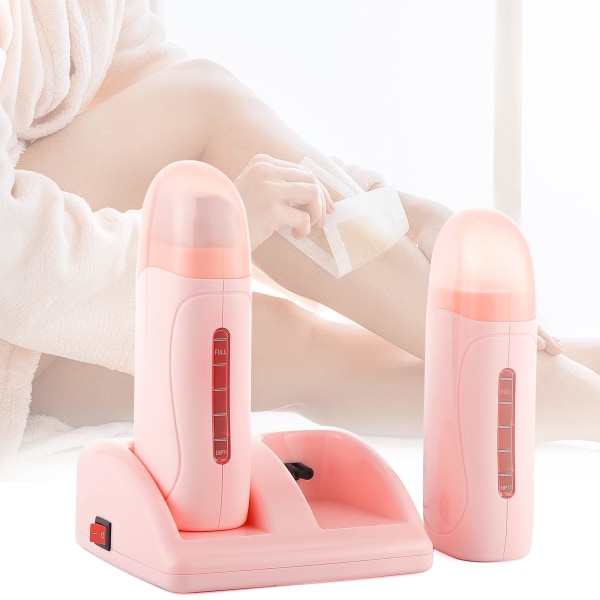 Elektrisk voksrullvarmer for hårfjerning, sikker smertefri (rosa)