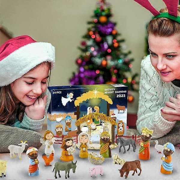 Adventskalender Adventskalender 2023 - 24 Dager med Juleromscene Sett Nedtelling Til for Barn Gutter Jenter