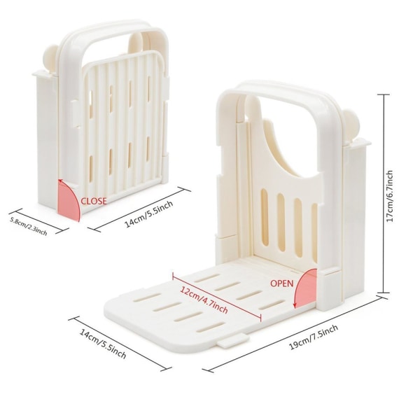 Brødskivemaskin, Multifunksjonell Sandwich/Toast Maker, Justerbar Manuell Håndholdt Hjemmelaget Skjæremaskin for Kutting av Brødtykkelse Raskt og Trygt (Hvit)