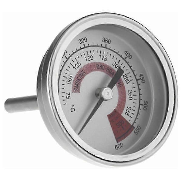 Bi-metal BBQ-termometer i rustfrit stål - gave