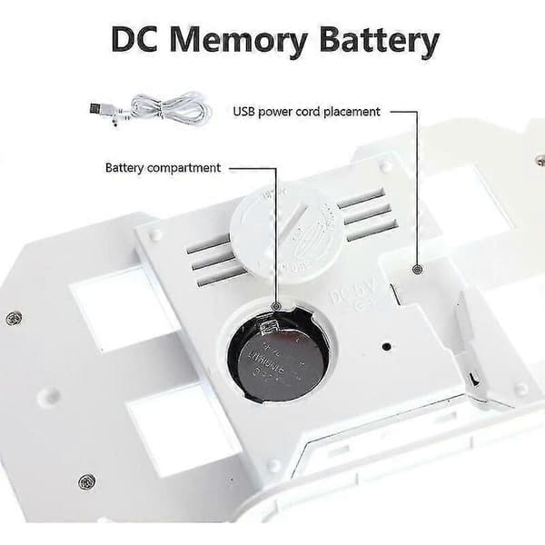 Stor 3D LED Digital Veggklokke