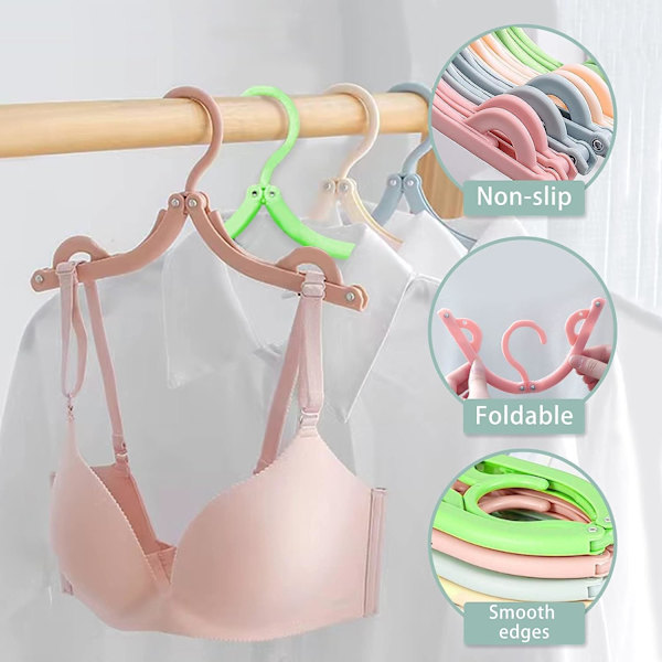 Resväska Hängare, 12 st Bärbara Fällbara Klädhängare, Magiska Fällbara Klädhängare Multifunktionella Reseaccessoarer, 4 Färger
