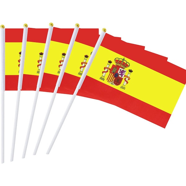 25-pack handhållen liten miniflagga spanska