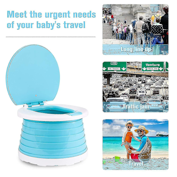 Børnefoldbar Toilet Bærbar Foldbar Toiletklap Drenge/piger blue