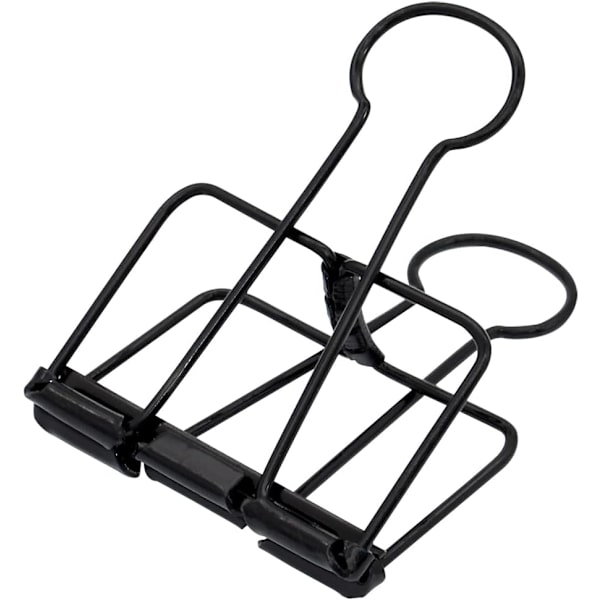 Ekstra store klemmer 2 tommer, sorte klemmer til kontor- og skoleartikler (15 stk.)