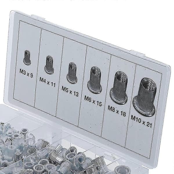 Sortiment av blindmuttere | Aluminium | 150 stk