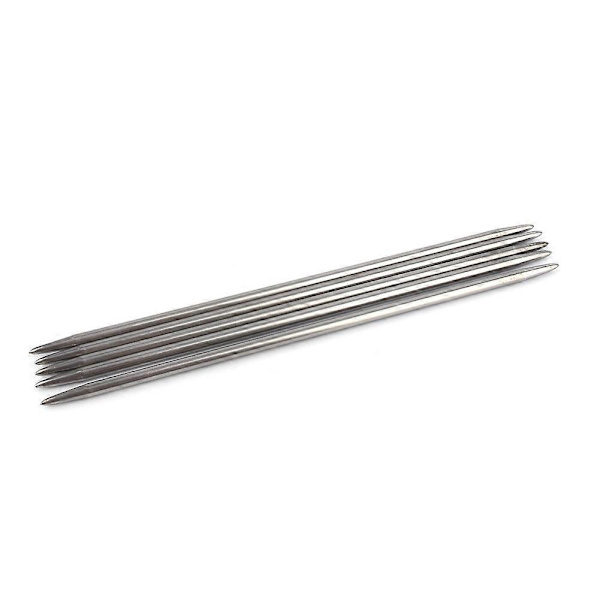20 cm dobbeltspidse strikkepinde i rustfrit stål - 55 stk.