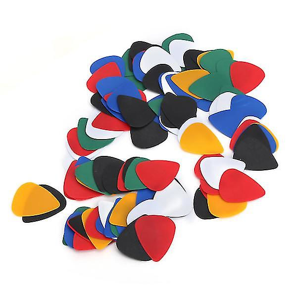 100 st gitarrplektrum färgglad plast fingerskydd musikinstrument tillbehör 0,46 mm