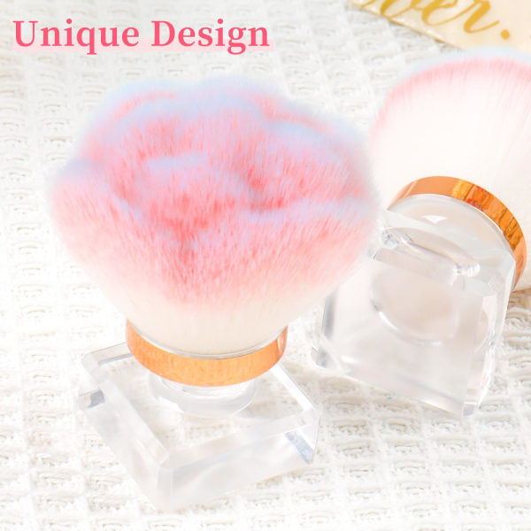 Dammborste för akrylnaglar, Pink Rose Soft Brush Nail Art Dust Powder Remover Sminkborstar Manikyrborste Rengöringsverktyg Nail Art Brush