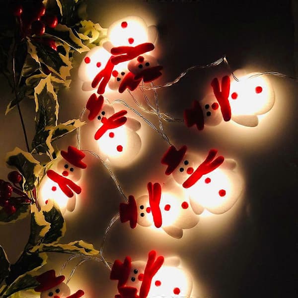 LED Jule Snemand Lyskæde Juletræ Ferie Fest Dekoration Lanterne @35