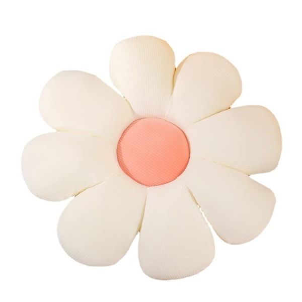 Flower Floor Pillow Daisy Flower Shape Cushion Cute Seating Pad Plush Chair Cushion Throw Pillow Home Decoration(white, 40cm)