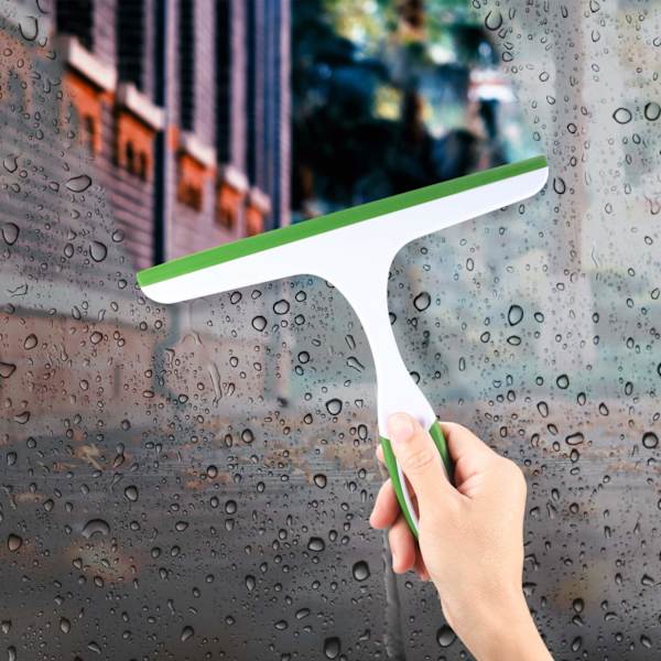 2PCS Squeegee, 22 x 27cm Fönsterglas Rengöringsskrapa (Grön/Blå)
