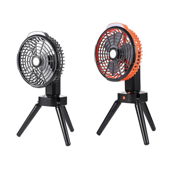 Udendørs Camping Fan Foldbar Tripod Fan Usb Telt Fan, Sort