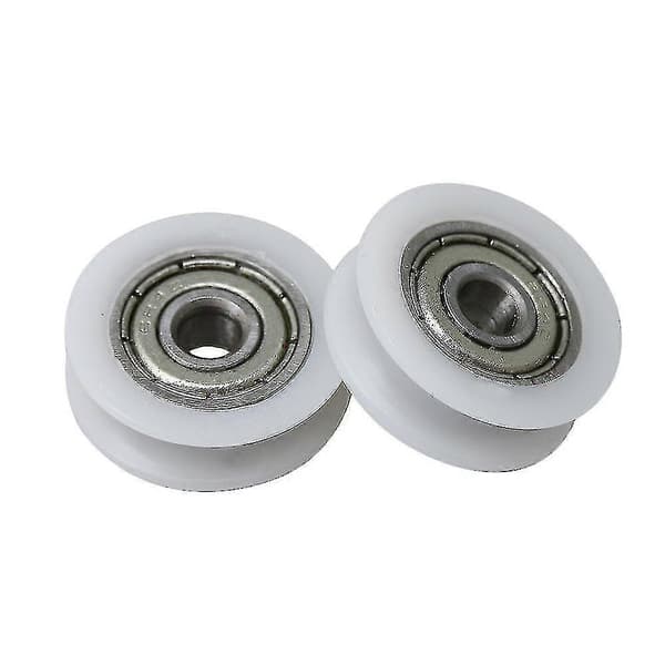 2 st 18 mm diameter 6 mm bredd U-formad spår remskiva hjul stål lager--