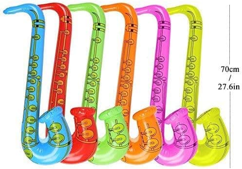 12 Oppblåsbare Gitar Saksofon Mikrofon Ballonger Tilfeldig Farge