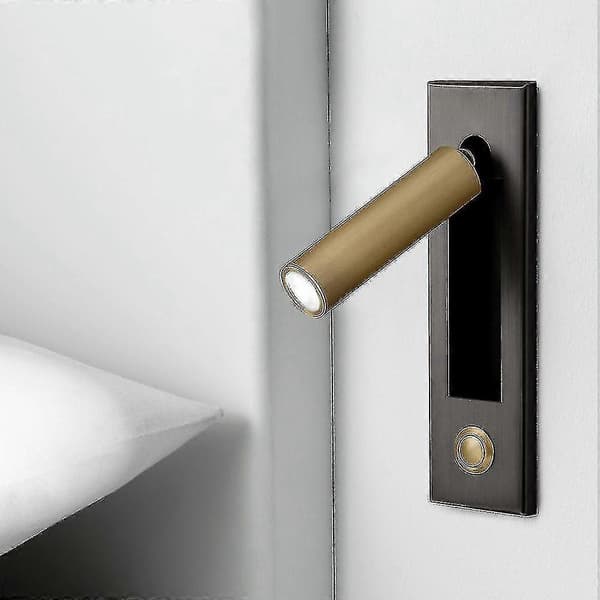 Leselys, vegglampe med hodegjerde, leselys, innfelt trykknapp, vegglamper for stue