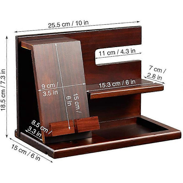 Puinen Puhelimen Telakka, Tuhka Key Holder Lompakko Teli Watch Organizer Miehet Aviomies Vaimo Isä Syntymäpäivä Yöpöytä Lompakko Isä