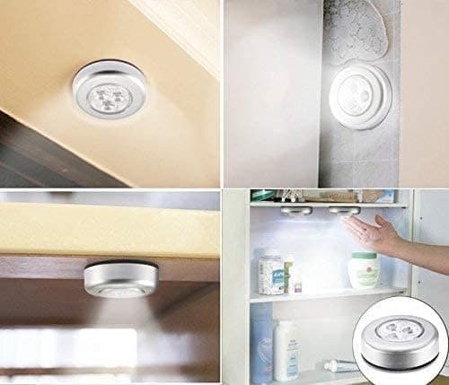 6-pakning LED trådløs nattlys med batteridrift