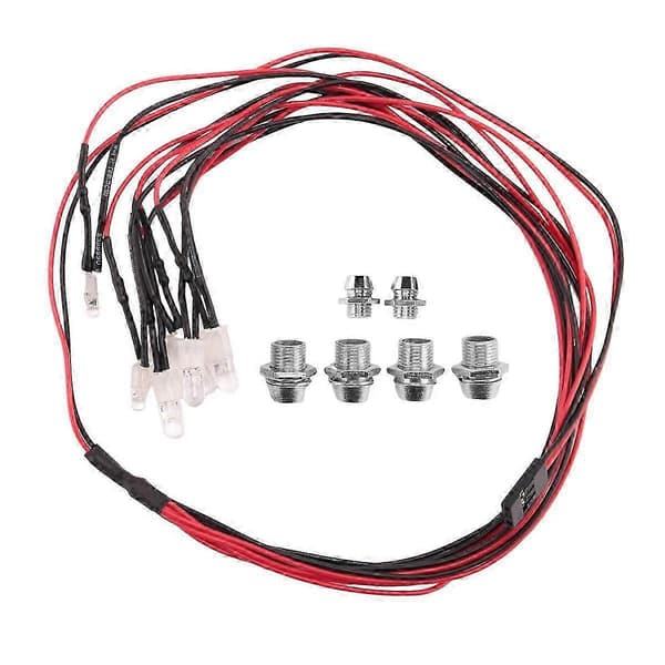 6 LED Lyssett 2 Hvite 2 Røde 2 Blå for 1/10 1/8 SCX10 D90 RC Bil