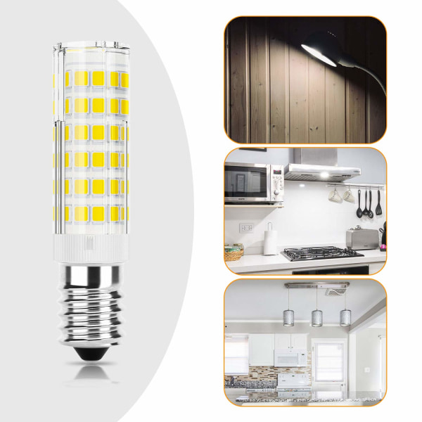 E14 LED-pære til emhætte 5W, koldt hvidt (6000K), ikke-dæmpbar, lille Edison-skrue til køleskab/emhætte/hjemmebelysning, 2 pakker