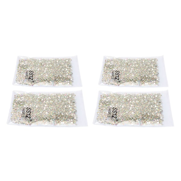 5760 stk. Krystallrhinestones Utsøkt Kutting Flat Bakside Runde Rhinestones for DIY Håndverk Smykker Dekorasjon