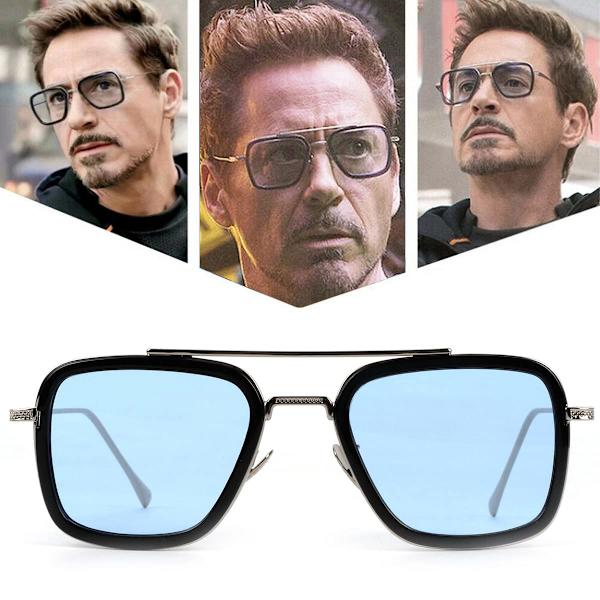 Retro Vintage Iron Man Solbriller Tony Stark Briller Firkantet Metalramme til Mænd Kvinder Goggle Klassisk Legeringsstel