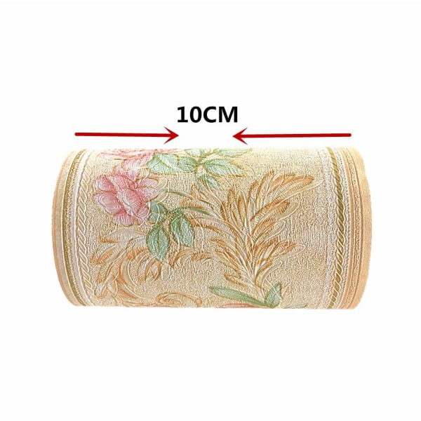 Selvklebende PVC Vintage 3D Vanntett Veggkant (Gul)