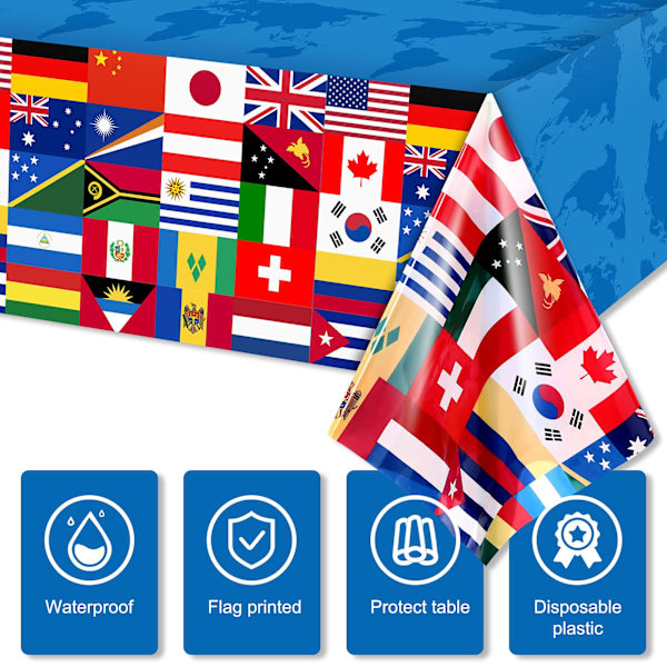 Internationalt flag borddækken dug 108 x 54 tommer (6)