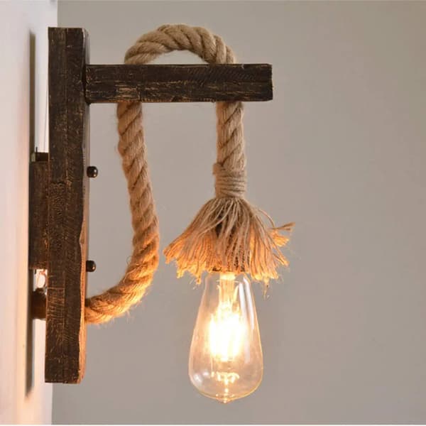 Industriell LED vegglampe E27 sokkel, vintage hamperep