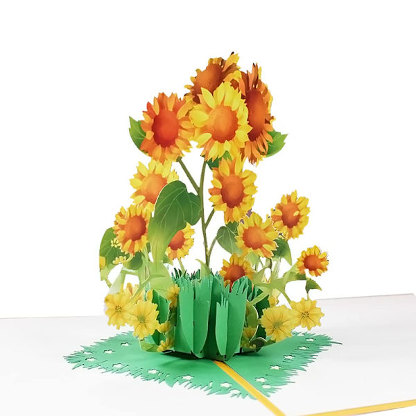 3D-ponnahduskortti, Auringonkukka-tervehdykset Syntymäpäiväkortti Äitienpäivä Pop Up -kortti Tyhjä lahjakortti, Tytöille Naisille Naispuolisille Rakastajille