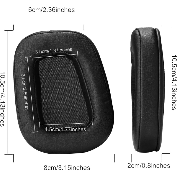 Udskiftning af ørepuder, der er kompatible med Logitech (1 par, sort)