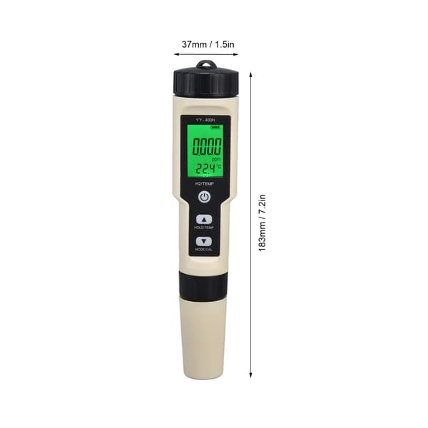 Hydrogen Test Pen, Høj Sensitivitet Vandkvalitetstester PPM Temperatur Test, 0-2400 ppb, 0-2,400 ppm, H2 Digital Vandtester til Akvarier, Havearbejde