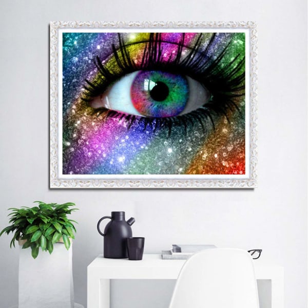 Diamond Art Kits,Colorful Eyes Diamond Painting Kits,12x16Inch