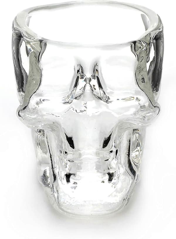 2-pack Shotglas med dödskalledesign, 60 ml kapacitet, 4 mm tjockt glas