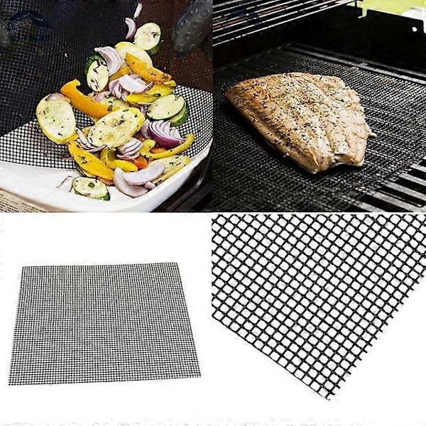 Grillnät / grillmatta Icke-klibbig Svart 3-pack