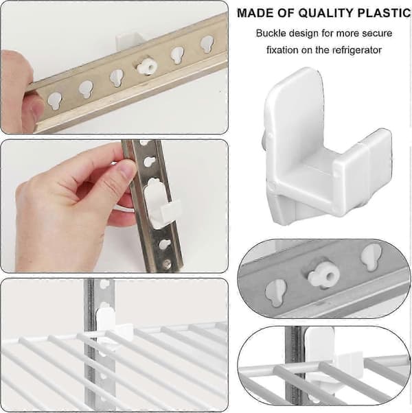 <a>14 stk. køleskabshyldeclips i plastik, fryserhyldeclips til kølerhylde.