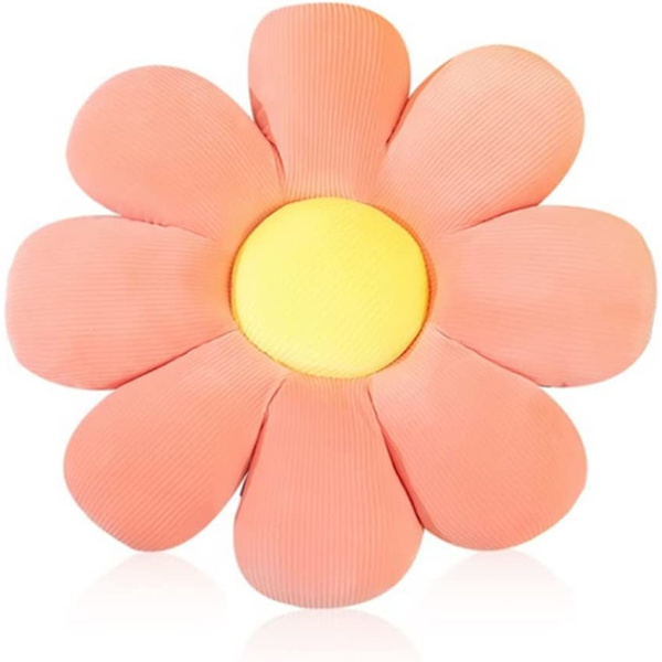 Blomster golvkudde Daisy blomma form kudde söt sittdyna (rosa, 38cm)
