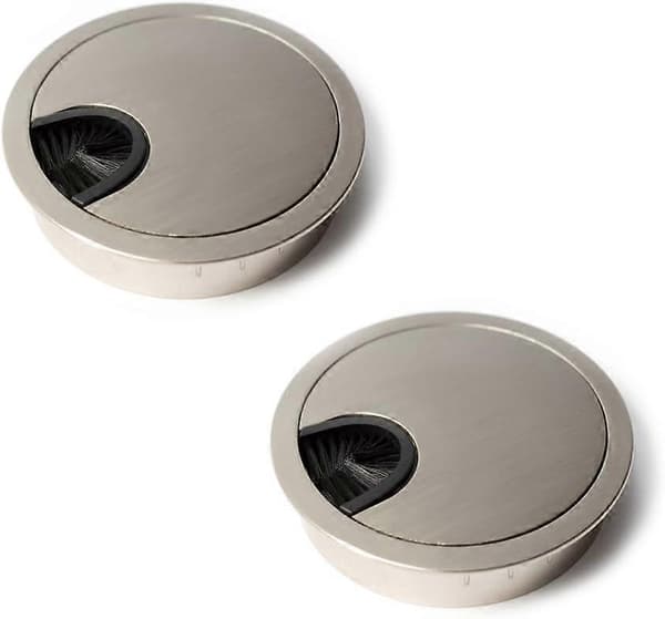 Sæt med 2 børstet stål ? 80 mm, kabelgennemføringer, kabelgennemføringer
